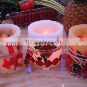 Colorful Beautiful Printing Pillar LED Candles thumbnail-5