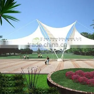 Model Diversity Fabric Tensile Membrane Structure Canopy/tent Applicatin for Shopping Hall PTFE ETFE thumbnail-3