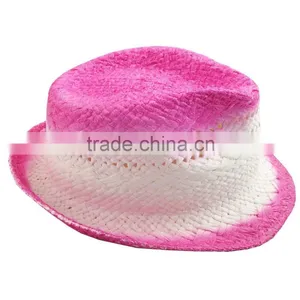 WLPROHAT06-03 100% PAPER STRAW FEDORA COWBOY HAT, COLOR SHADE HAT, CHILD HAT thumbnail-1