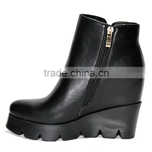 Ladies Fashion Leather Ankle Boots thumbnail-3
