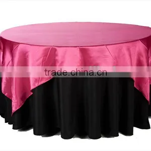 Pink Satin Square Table Overlay for Weddings thumbnail-1