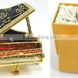 Piano Shape Decorative Metal Jewelry Box/ Fashion Trinket Boxes, Customized Design, ISO9001 Certified Manufactory,67*65*34mm thumbnail-1