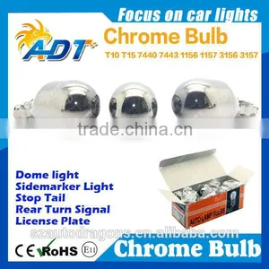 Sales Promotion T10 T15 921 T20 7440 7443 S25 1156 1157 3156 3157 Chrome Bulb Amber Color Chromed Silver Bulb thumbnail-1