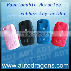 Multi-color Silicone Car Key Cover for AUDi Rubber Key Holder 3 Buttons thumbnail-1