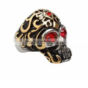 Vintage Men's Ring Skull Punk Titanium Steel Stainless Steel Ring thumbnail-5