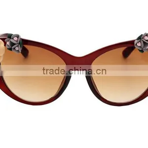 2016 Hot Selling Vintage Rose Flower Plastic Lady's Sun Glasses thumbnail-6
