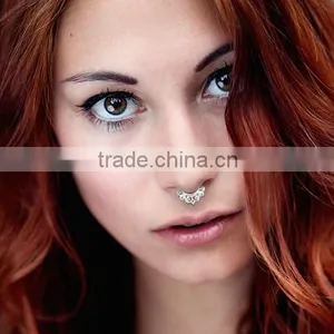 Alloy Charms Fake Septum Nose Ring Non Piercing Hanger Clip On Jewelry thumbnail-1