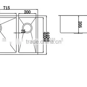Modern Kitchen Design 70/30 Stainless Steel Kitchen SInk Double Bowl thumbnail-4