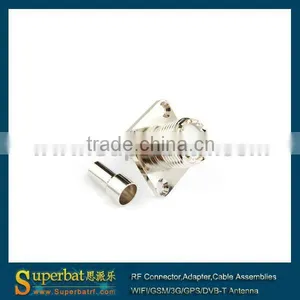 UHF Crimp Jack With 4 Hole Panel Mount Connector for LMR195 Uhf Vhf tv Antenna thumbnail-1