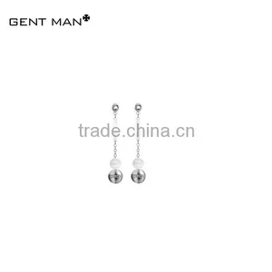 2014 Fashion Silver Color Stainless Steel Earrings Ceramic Jewelry Wholesale thumbnail-1