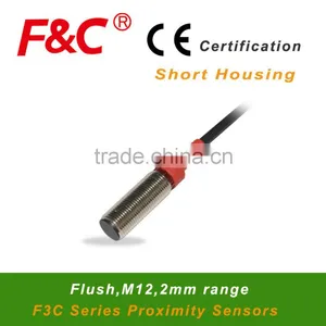 F&C Proximity Switch F3C-12ES02 Series, M12, Short Housing Type, 12~24v DC, 3-wire, NPN.NO/PNP.NO Or NC Offered thumbnail-1