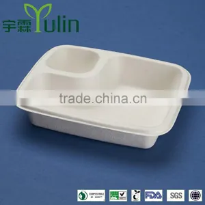 BX-76-2 Two Parts Rectangle Disposable Airline Food Bagasse Box thumbnail-1