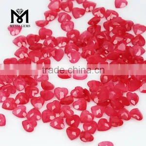 Wholesale Good Quality 6x6MM Heart Cut Natural Red Jade Gemstone thumbnail-5