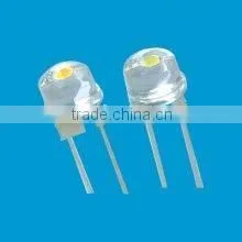 0.5W 8mm Straw Hat LED, DIP Type,white Color,120degree,120mA Forward Current,30-40lm thumbnail-1