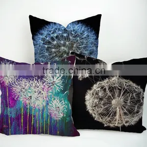 Plain Linen/cotton Dandelion Design Print Sofa Decor Pillow Case thumbnail-1