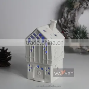 Colorful LED Light Ceramic House With Chemney thumbnail-2