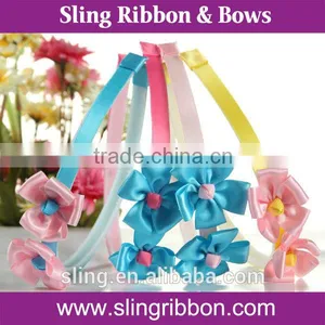 100% Polyester Satin Ribbon Flower Headband thumbnail-1