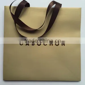 Good Selling Yellow Gift Paper Packaging Bag Shopping Paper Bag With Handlle for Shopping Wtih Beautiful Flowers thumbnail-1