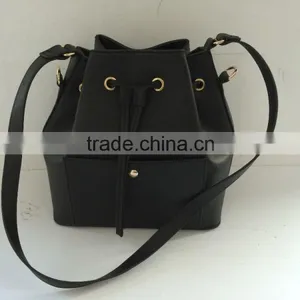 Top Quality Black Ladies Bucket Drawstring Bag thumbnail-1