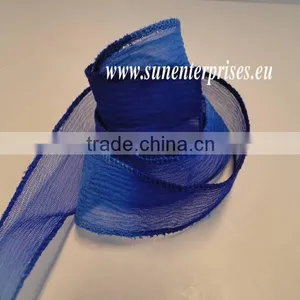 Silk Chiffon Tapers - DENIM thumbnail-1