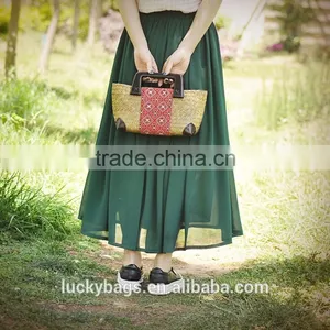 Embroidery Straw Bags New Arrival Fashion Women Handbag Plastic Handle Cute Straw Bag thumbnail-2