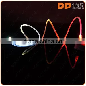 New Premium Color Changing 2.0 Gold Plated Sync Data Cable Glowing LED Charger Charging Cable for Android thumbnail-3
