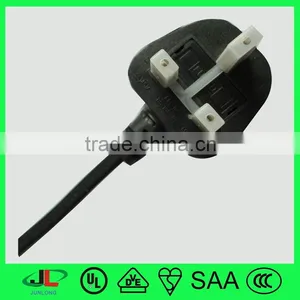 UK 2 Core Flat Cable Wire With UK BS 1363/A Plug With Fuse, IEC c7 Female Plug thumbnail-2