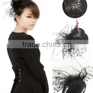 MYLOVE Black Feather Costume Hat Hairpin MLXM030 thumbnail-1
