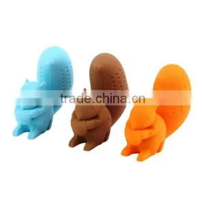 3D Custom Cartoon Design Squirrel Shaped Tea Strainer Silicone thumbnail-5
