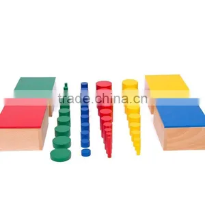 Educational Toy Colorful Montessori Material Knobless Cylinders thumbnail-2