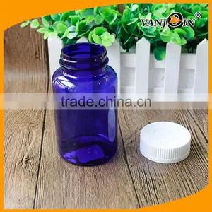 50ml Clear Blue Plastic Pill Bottle With Locking Lid thumbnail-3