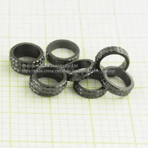 8mm White Brushed Finish Tungsten Ring With Ceramic For Couple thumbnail-5