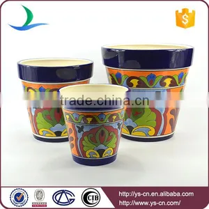 YSfp0007 Set of 3 Round Shape Ceramic Flower Pot for Balcony thumbnail-2