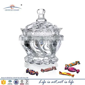 Wave Shaped Cheap Clear Glass Cookie Jar thumbnail-1