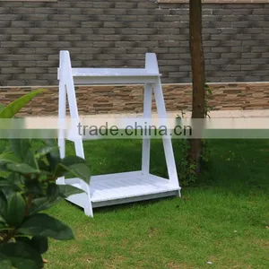 New Material, Waterproof WPC Garden Shelf Wooden Corner Flower Shelf thumbnail-1