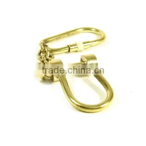 Solid Brass Nautical Shackle Key Chain Marine Key Chain Nautical Keychain thumbnail-1
