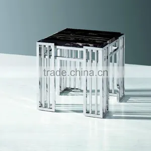 D001 Space Saving Furniture Low Stainless Steel Side Table thumbnail-5