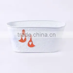 Decorative Flower Planters | New Classic Metal White Finished Planters thumbnail-2