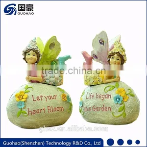 Small Garden Stone Outdoor Fairy Statues Pink Fairy Figurines for Sale thumbnail-1