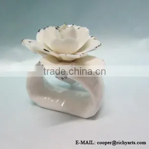 New Style Ceramic Napkin Rings With Flower Design thumbnail-1