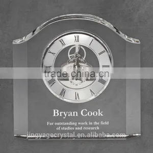 Rounded Edge Personalized Crystal Clock thumbnail-1