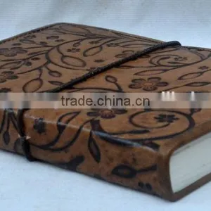 Handmade Vintage Embossed Elastic Closer Leather Journal With Pipine thumbnail-3