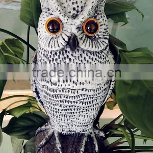 White Smart Popular PE Small Electric Sensor Bird Animal Repellent Garden Plastic Scare Owl Protect Family thumbnail-1