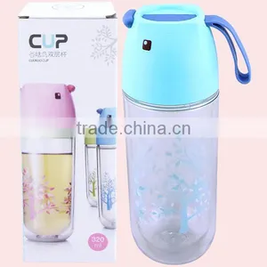 320 ML Double Wall Plastic Drinking Water Bottle With Lid thumbnail-2