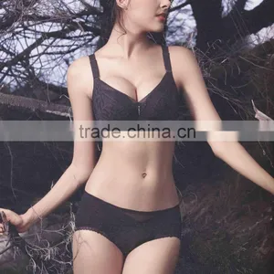 Hot Selling Woman Sexy Silk Embroidered Bra and Brief Set Woma Silk Underwear and Panty thumbnail-1