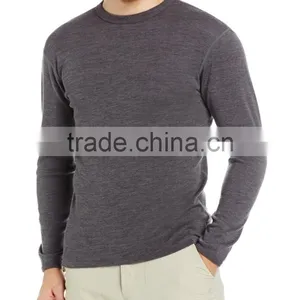 Custom Male Pure 100% New Merino Wool Men's Midweight Crew Outdoor Athletics Sports Long Sleeves Winter Clothing Thermal Underwe thumbnail-1