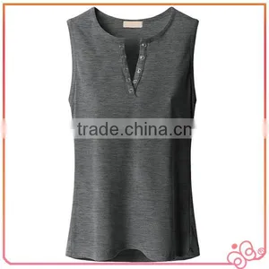 Sleeveless 100%cotton Elegant Single Jersey Ladies Tops thumbnail-1