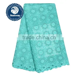 African Lace Fabrics Swiss Voile Lace With Stones Swiss Cotton Lace SL0426 thumbnail-3