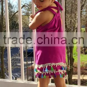 New Fashion Summer Sleeveless Tassels Children's Dress thumbnail-5