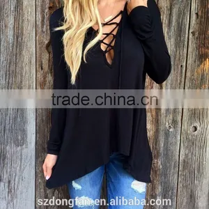 New Spring Autumn Casual Women Tshirt Loose 100% Cotton Top Tee Lady's V-neck Tshirts Plu Size thumbnail-1